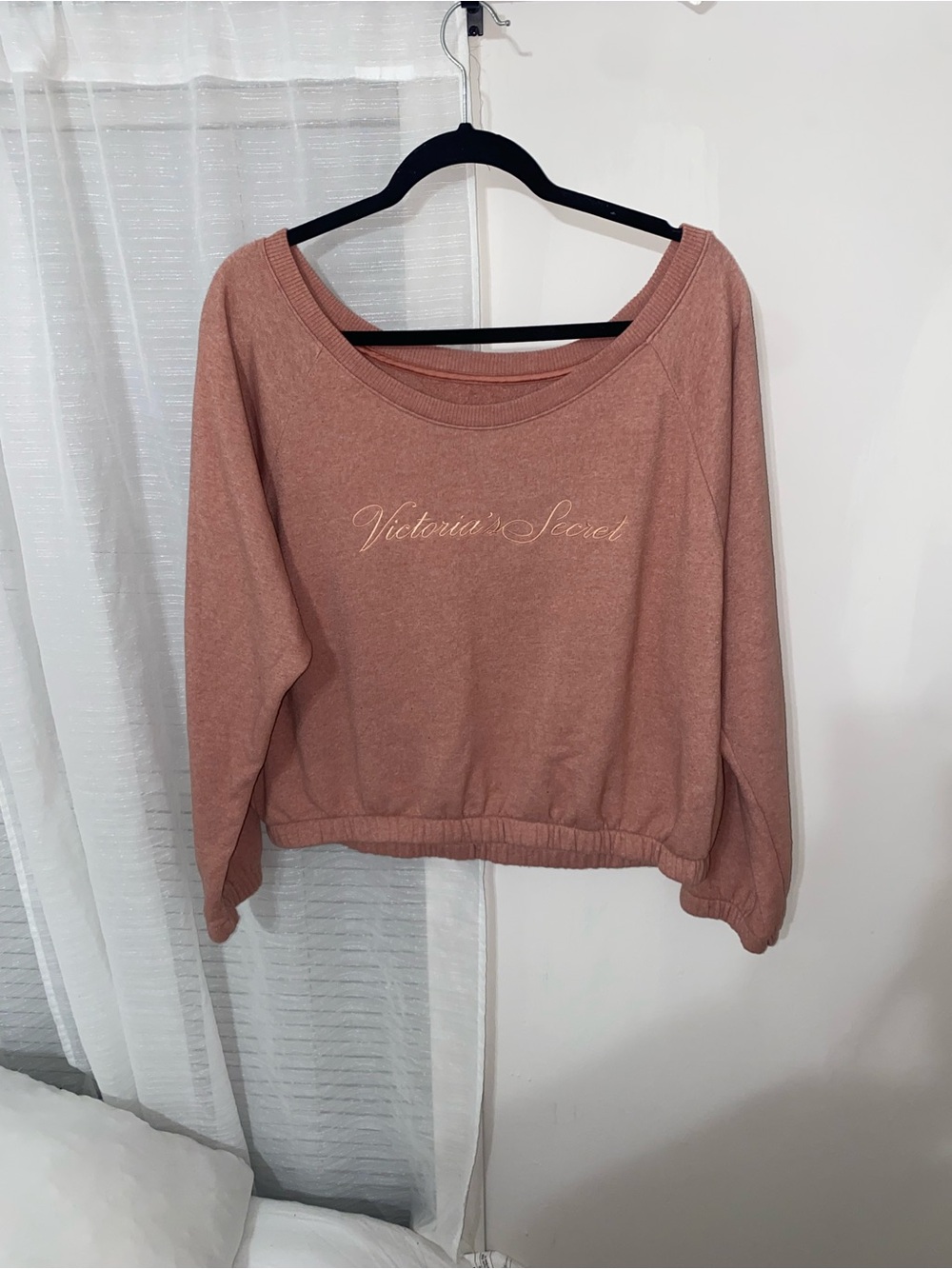 Victoria's Secret Rose Scoop-Neck Cropped Sweatshirt